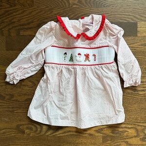 Festive Kids Blouse with Red Accents